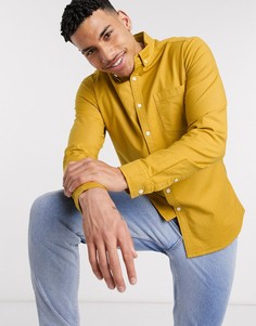 Облегающая оксфордская рубашка горчичного цвета ASOS DESIGN-Желтый