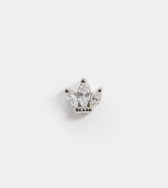 Серебряная серьга-гвоздик с кристаллами Kingsley Ryan - 6 мм-Серебряный