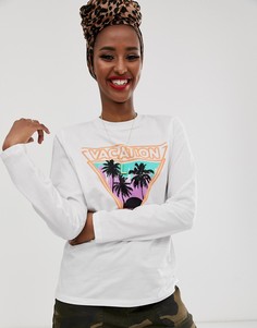 Лонгслив с принтом ASOS DESIGN-Белый