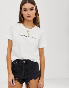 Футболка с логотипом Tommy Hilfiger Ess-Белый