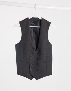 Темно-серый костюм ультраузкого кроя с добавлением шерсти ASOS DESIGN wedding