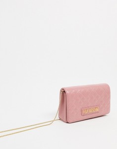 Розовая стеганая сумка через плечо Love Moschino-Розовый