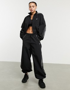 Черные джоггеры с манжетами и логотипом-трилистником adidas Originals-Черный
