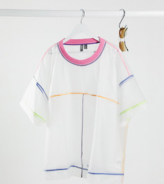 Прозрачная футболка oversized  с кантом ASOS DESIGN Plus-Белый
