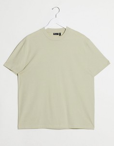 Бежевая свободная футболка из органического хлопка ASOS DESIGN-Бежевый
