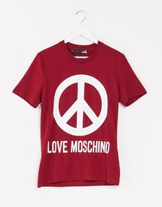 Футболка с символом мира Love Moschino-Красный