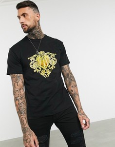 Черная футболка с принтом Versace Jeans-Черный