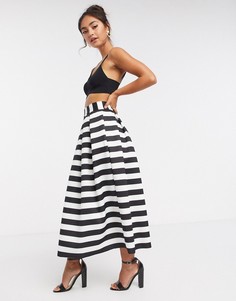 Юбка миди для выпускного в полоску ASOS DESIGN-Мульти