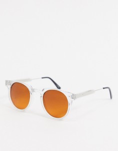 Круглые солнцезащитные очки с коричневыми стеклами в прозрачной оправе Spitfire-Очистить