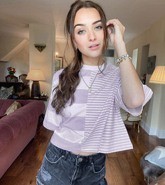 Кроп-топ в комбинированную полоску ASOS DESIGN Petite-Мульти