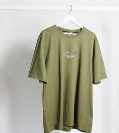 Зеленая футболка с логотипом Calvin Klein Big and Tall эксклюзивно на ASOS-Зеленый
