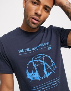 Темно-синяя футболка с принтом The North Face-Темно-синий