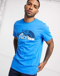 Голубая футболка The North Face Mount line-Синий