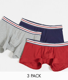 Набор из 3 боксеров-брифов с полосками на поясе ASOS DESIGN - Скидка-Мульти