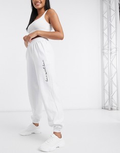 Белые джоггеры в стиле casual с надписью In The Style x Billie Faiers-Белый