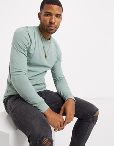 Зеленый обтягивающий лонгслив ASOS DESIGN