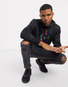 Черный худи с логотипом Siksilk