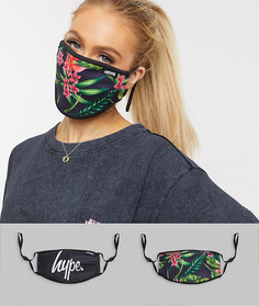 Набор из 2 масок для лица с принтом и регулируемыми ремешками Hype-Мульти