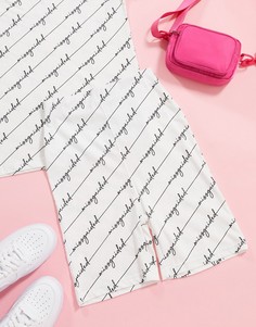 Белые шорты-леггинсы с надписями от комплекта Missguided-Белый