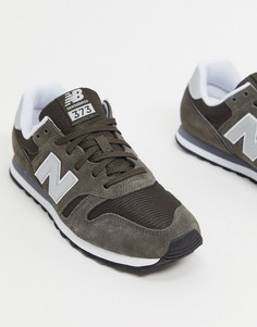 Темно-зеленые кроссовки New Balance 373-Серый