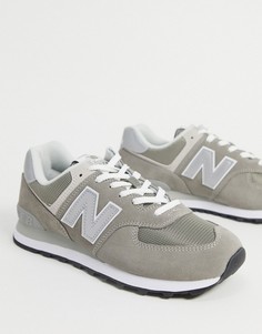 Темно-серые замшевые кроссовки New Balance 574-Серый