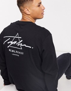 Черный лонгслив в стиле oversized Topman