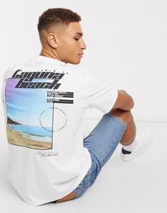 Футболка с принтом "Laguna Beach" Topman-Белый