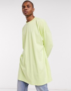Длинная oversize-футболка с длинным рукавом зеленого цвета ASOS DESIGN-Зеленый