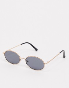 Солнцезащитные очки в золотистой оправе ASOS DESIGN-Золотой