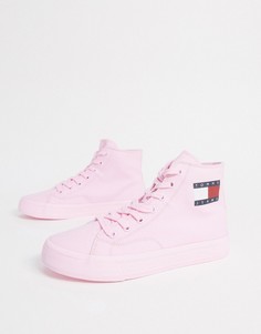 Розовые кроссовки на шнуровке Tommy Jeans-Розовый