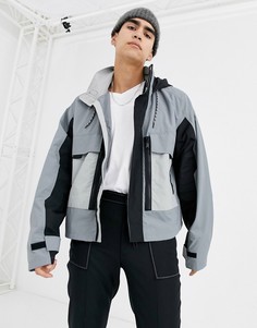 Серая куртка в стиле милитари с карманами ASOS DESIGN-Серый