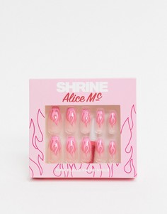 Накладные ногти с рисунком розового пламени Shrine X Alice MC-Мульти