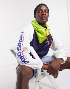 Контрастная ветровка с капюшоном и логотипом на рукаве Polo Ralph Lauren Sport Capsule-Темно-синий