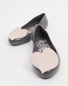 Серые балетки с сердцами Vivienne Westwood for Melissa-Серый