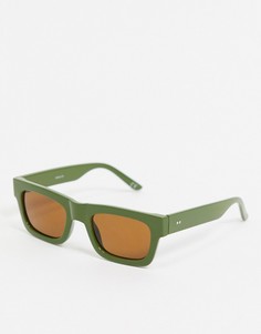 Квадратные солнцезащитные очки в оправе цвета хаки ASOS DESIGN-Зеленый