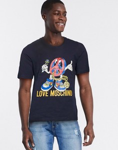 Футболка с принтом Love Moschino-Синий