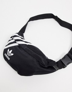 Черная сумка-кошелек на пояс с логотипом-трилистником adidas Originals-Мульти