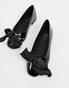 Черные лакированные балетки с бантиками KG by Kurt Geiger-Черный