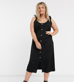 Черное платье миди на пуговицах Vero Moda Curve-Черный
