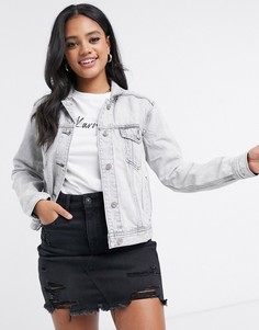 Серая классическая джинсовая куртка American Eagle-Синий