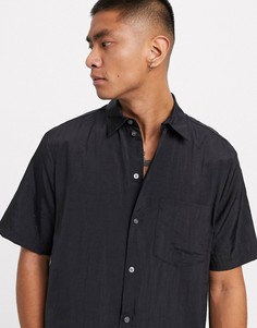 Черная рубашка с короткими рукавами Weekday-Черный
