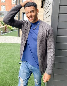 Легкий темно-серый кардиган ASOS DESIGN