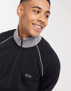 Черная куртка на молнии с логотипом BOSS bodywear-Черный