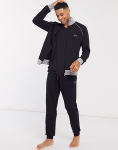 Черные джоггеры с манжетами и логотипом BOSS bodywear-Черный
