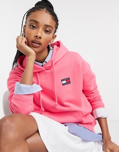 Худи розового цвета с нашивкой Tommy Jeans-Розовый