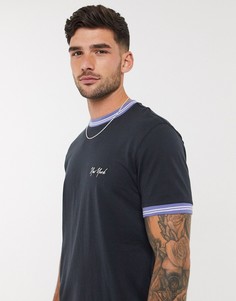 Темно-синяя футболка с контрастной отделкой New Look NY-Темно-синий