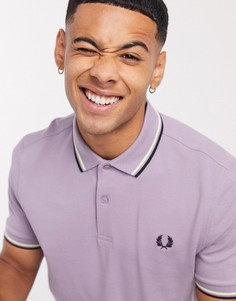 Поло пастельно-розового цвета с двойной окантовкой Fred Perry-Розовый