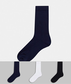 Набор из 3 пар спортивных носков (черные/белые/темно-синие) ASOS DESIGN-Мульти