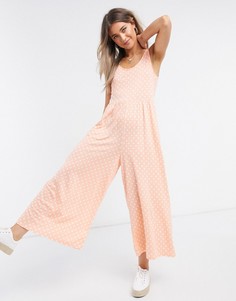 Комбинезон персикового цвета в горошек ASOS DESIGN-Мульти