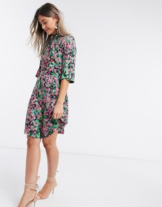 Платье мини с ярким цветочным принтом Closet-Мульти